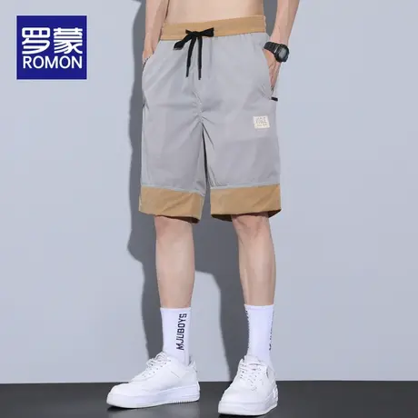 罗蒙短裤男夏季薄款宽松2023潮牌运动外穿冰丝休闲男士五分中裤子图片