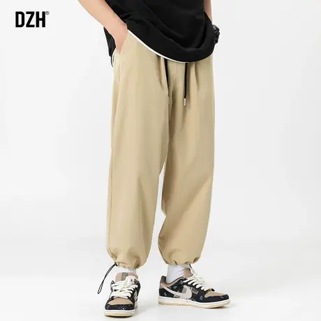 男士卡其色束脚休闲裤男潮流韩版秋季裤子男款高街直筒裤2023新款商品大图