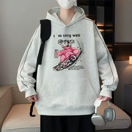 2025秋季新款潮牌连帽卫衣男韩版潮流时尚休闲学生套头外套上衣服商品大图