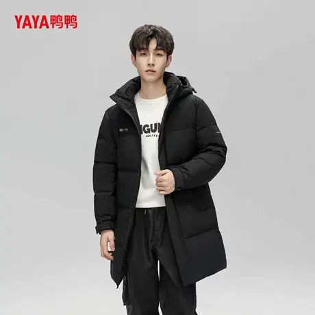 YAYA鸭鸭羽绒服男款中长款过膝冬季加厚2025年新款可拆卸帽外套潮图片
