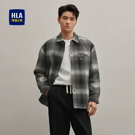 HLA/海澜之家休闲夹克2025秋冬新款翻领挺括有型时尚通勤外套男士图片