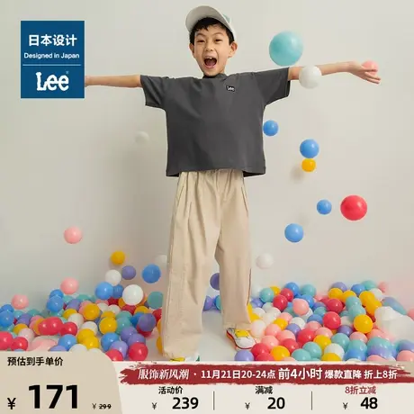 Lee日本设计舒适版型多色圆领印花童装男女短袖T恤棉潮流LBT0043图片
