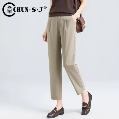 显瘦休闲西装裤女春夏2023新款九分裤子锥形哈伦裤西裤窄版直筒裤商品大图