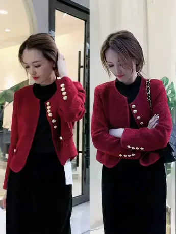 小香风外套女短款2023秋装新款小个子修身显瘦气质高级感夹克上衣商品大图