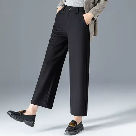 高腰阔腿裤女2024年新款黑色西装裤春秋妈妈裤子休闲九分裤直筒裤商品大图