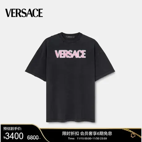 【限时优惠】VERSACE范思哲 女士仿旧Logo T恤商品大图