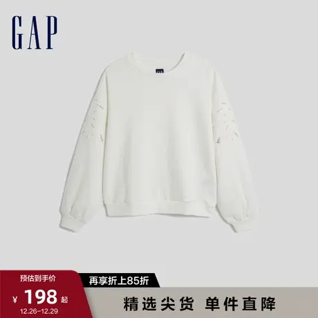 Gap女装早春舒适宽松廓形圆领运动上衣时尚休闲洋气卫衣729652图片