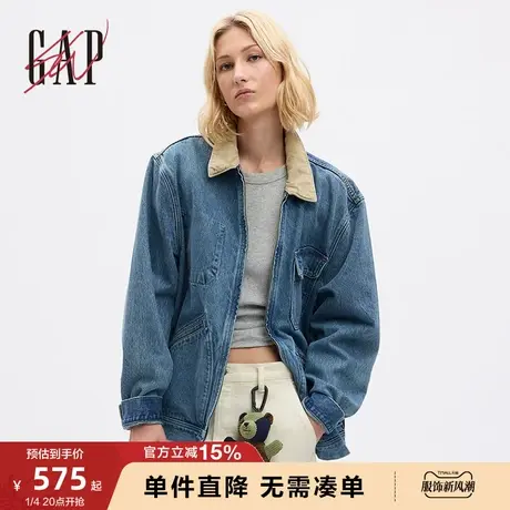 【GAP x Sean W 联名】男女同款2023新款牛仔外套837646情侣夹克图片