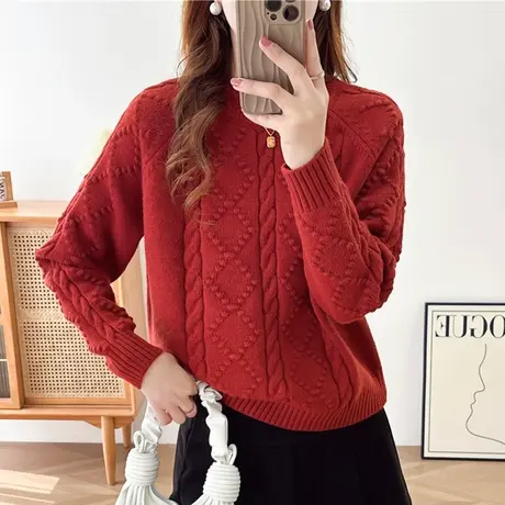 春装2024年新款毛衣套头打底衫女内搭爆款百搭洋气针织衫女长袖商品大图