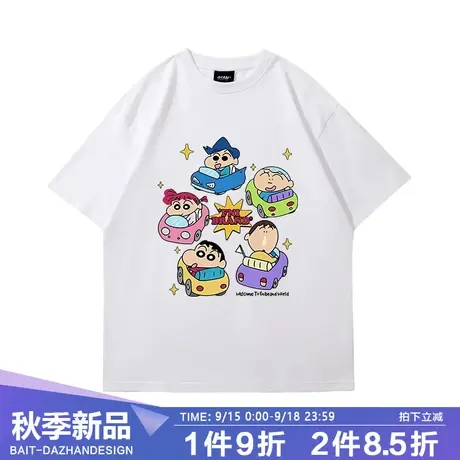 美式街头复古小新卡丁车潮牌印花短袖T恤男女夏季宽松百搭上衣ins商品大图