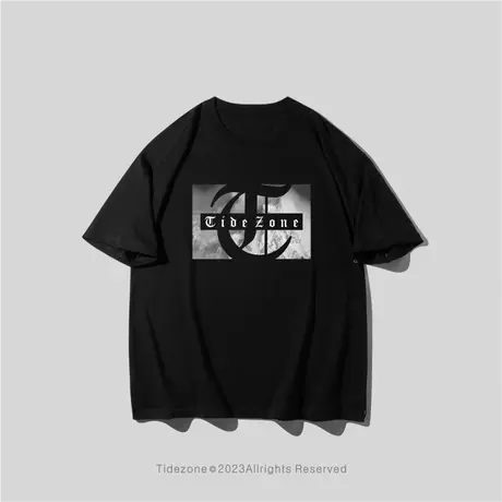 Ohlyah潮牌短袖t恤男简约夏季纯棉半袖ins打底衫百搭宽松圆领体恤图片