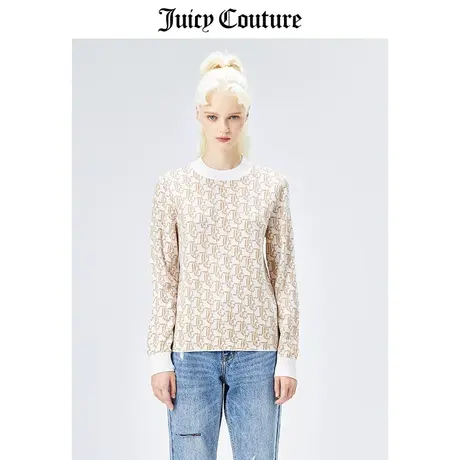 Juicy Couturelogo橘滋毛衣女美式春季新款时尚针织提花套头毛衫商品大图