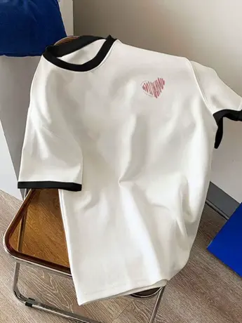 防棉oversize美式复古正肩短袖t恤女夏季新款设计感小众半袖上衣图片