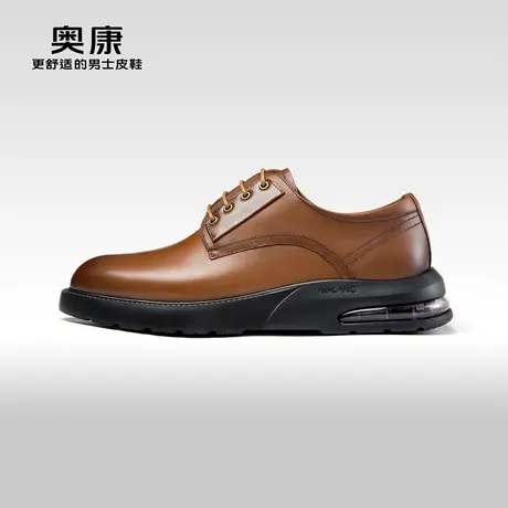 【运动皮鞋】Aokang奥康 春秋季真皮舒适商务德比男鞋图片