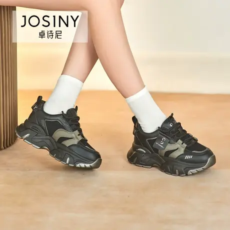卓诗尼厚底老爹鞋经典冬季新款女鞋学院风轻巧舒适休闲运动跑步鞋商品大图