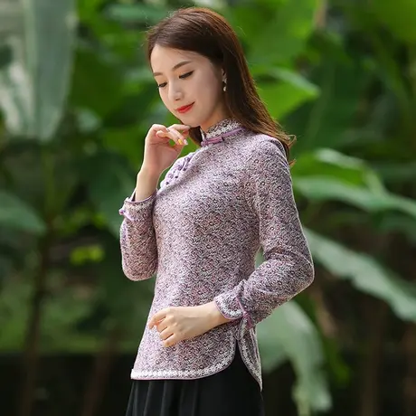 唐装女中国风旗袍小衫短款村姑传统姐姐纯棉老式茶人服中国风女装商品大图