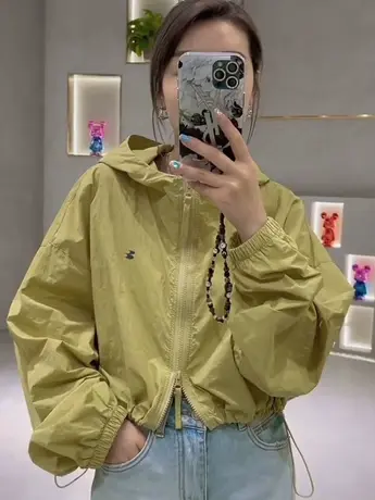 2023新款短裤防晒服韩风chic小众休闲美式气质复古防晒衣女上衣潮图片