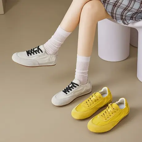 达芙妮德训鞋女2025新款夏季百搭平底运动鞋轻便小白鞋休闲阿甘鞋商品大图