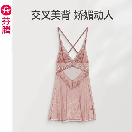 芬腾女士睡衣性感蕾丝吊带睡裙内裤两件套纯欲诱惑情趣内衣家居服图片