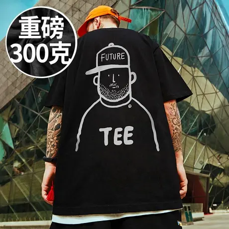 2025新款美式重磅300斤大码男装T恤胖子短袖加肥加大码半袖夏季潮商品大图