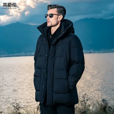 英爵伦大朵90白鹅绒加厚羽绒服男士冬季户外机能保暖防寒连帽外套商品大图