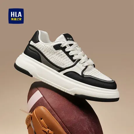 HLA/海澜之家男鞋新款秋季时尚撞色百搭休闲鞋厚底耐磨增高板鞋图片