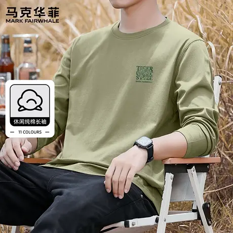 马克华菲长袖t恤男纯棉春秋款男生衣服2025新款美式运动男士上衣X图片