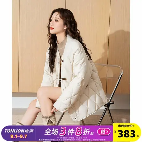 唐狮新款女羽绒服2024菱格羽绒外套百搭今年流行超好看净色百搭w5商品大图