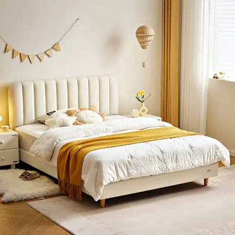 全友家居现代简约猫抓皮艺儿童床青少年房间男女小孩单人床商品大图