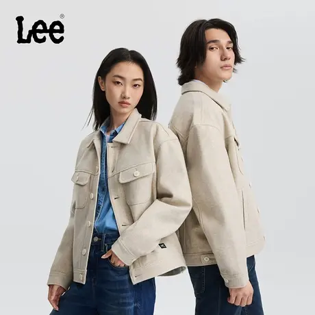 Lee舒适版翻领仿羊毛质感燕麦灰男女同款棉服外套潮LUT009009206商品大图