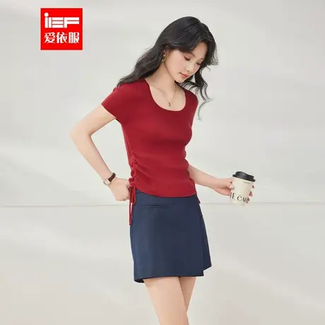 IEF/爱依服2025夏季新款韩版温柔小女人气质简约通勤百搭毛织上衣商品大图