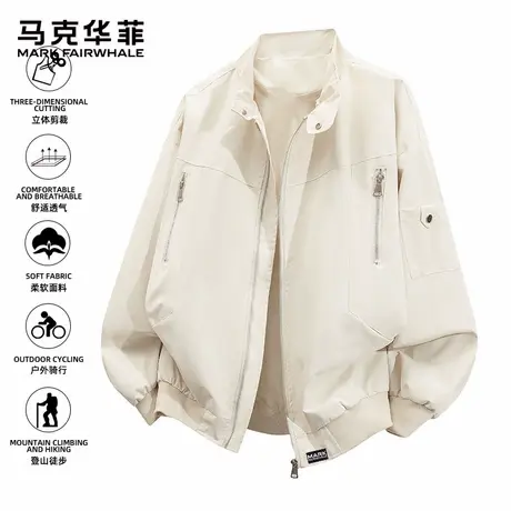马克华菲美式工装飞行员夹克男士秋季2025新款宽松立领休闲外套潮商品大图