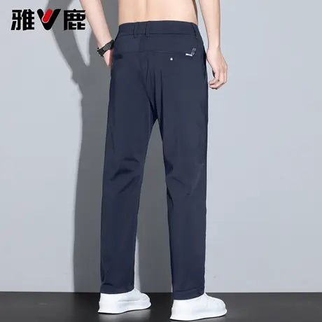 雅鹿2026春夏新款冰丝薄款弹力纯色休闲裤男青年商务轻薄显高长裤商品大图