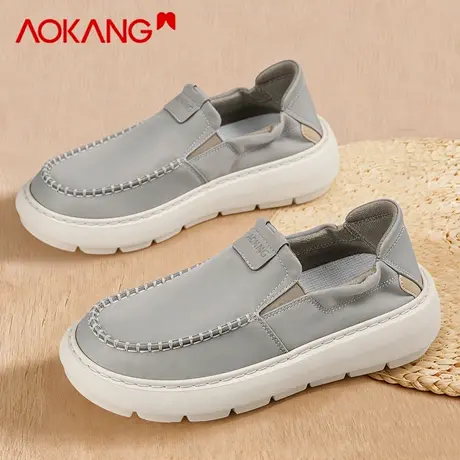 奥康男鞋轻便一脚蹬布鞋2026新款春季软底休闲百搭板鞋男款帆布鞋商品大图