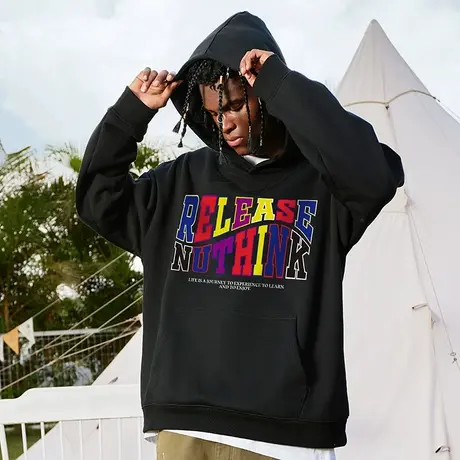 美式街头oversize420g重磅连帽卫衣潮牌男潮中性风高街宽松外套图片