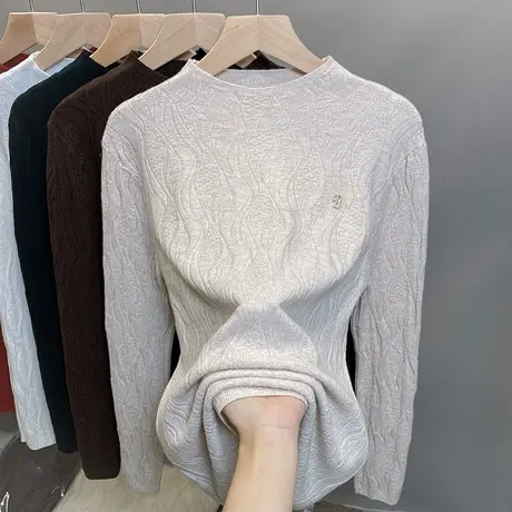 半高领毛衣女打底衫2023秋冬新款套头外穿针织衫修身洋气内搭上衣商品大图
