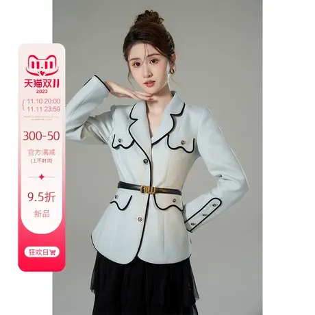 韩语琳高端小香风外套女2023新款高级感百搭显瘦气质秋冬修身上衣图片