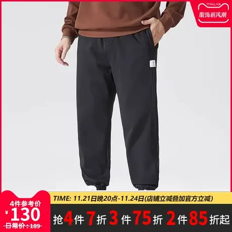 GxxH大码男装裤子男士冬季加绒加厚休闲裤胖子卫裤宽松束脚卫裤商品大图