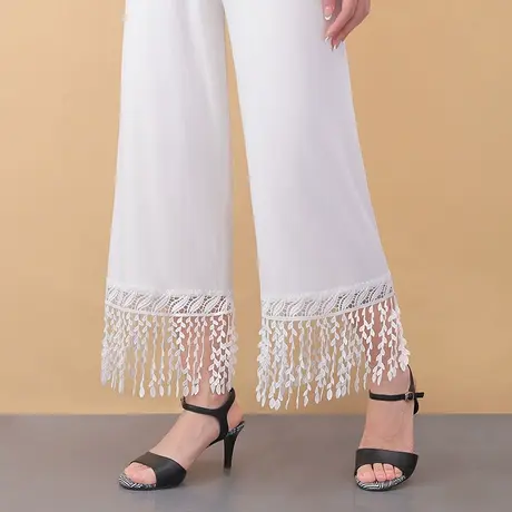 莫代尔花边旗袍内搭衬裤蕾丝打底裤宽松女薄商品大图