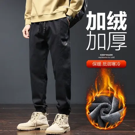 冬季冬裤男款男士工装休闲裤加绒加厚抓绒裤2023新款男裤子秋冬款商品大图