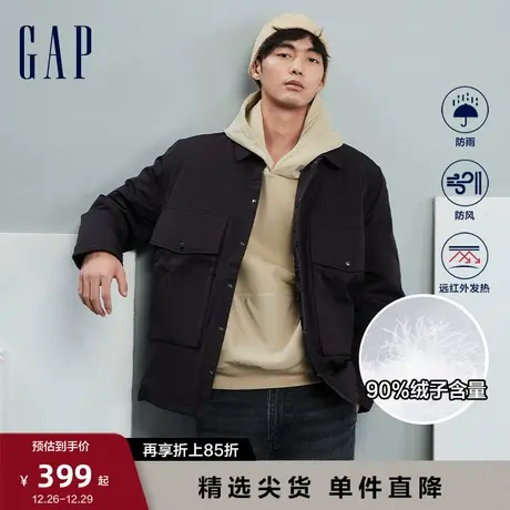 Gap男女装秋季新款LOGO防风发热保暖羽绒服工装外套情侣装720805图片