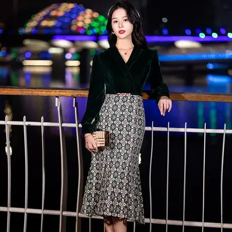 晚礼服女2024新款秋季鱼尾裙宴会奢华大牌高级感平时可穿黑色气质图片