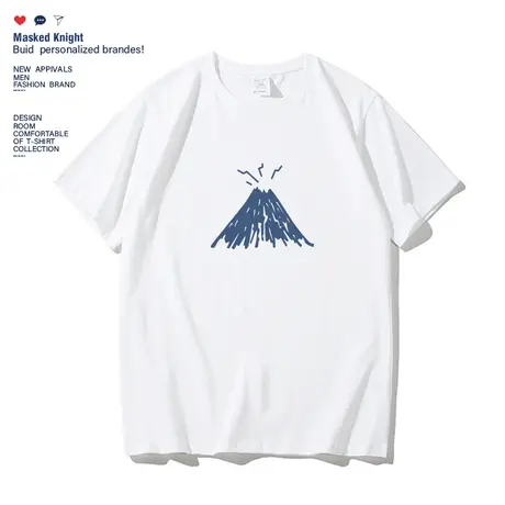 2023新款夏季日系简约t恤男短袖学生宽松纯棉情侣装半袖体恤衫图片