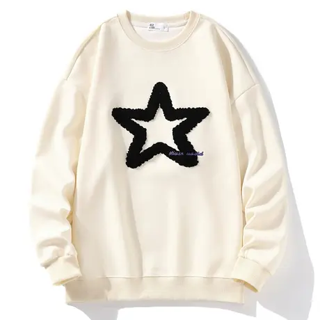 国潮卫衣男春秋款中式植绒长袖t恤男装新款体恤青少年圆领打底衫T图片