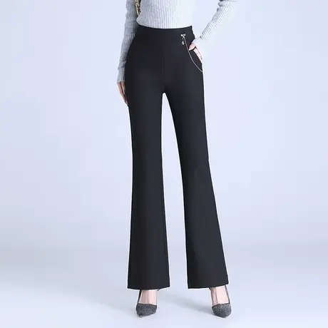 洋气通勤喇叭裤女秋季2023新款高腰垂感显瘦长裤休闲裤气质微喇裤商品大图