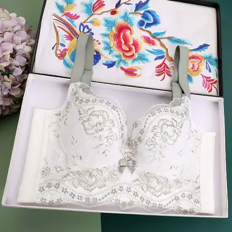 美容院内衣女大胸显小调整型文胸罩薄款大码聚拢收副乳防下垂夏季图片