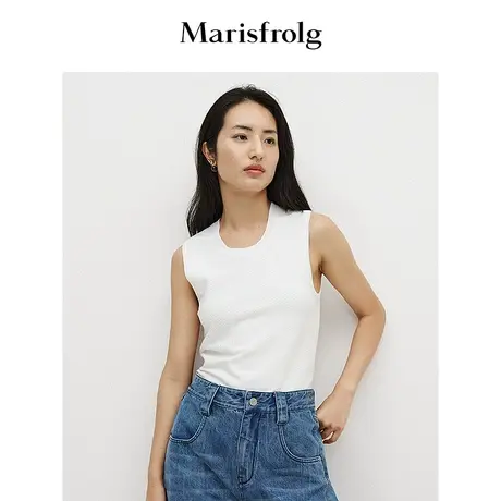 【精简美学】玛丝菲尔春季不规则简约纯色无袖背心女图片