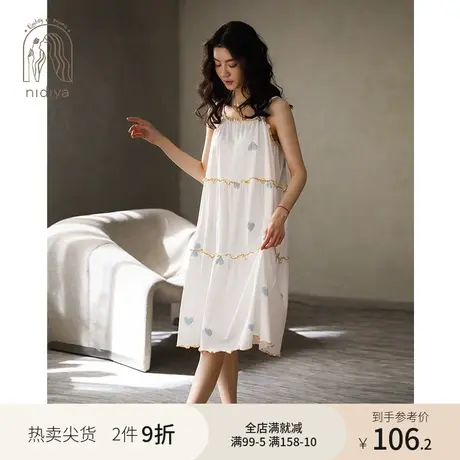 妮狄娅吊带睡衣睡裙女纯棉夏季宽松大码可爱蛋糕裙甜美少女家居服图片