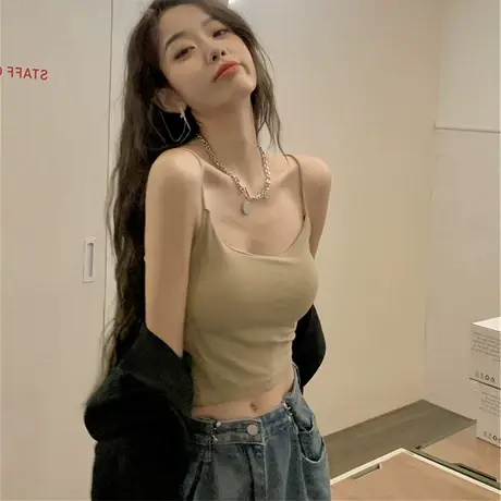 性感小吊带背心女款春夏秋冬季针织甜外穿内搭打底美背无袖上衣服图片