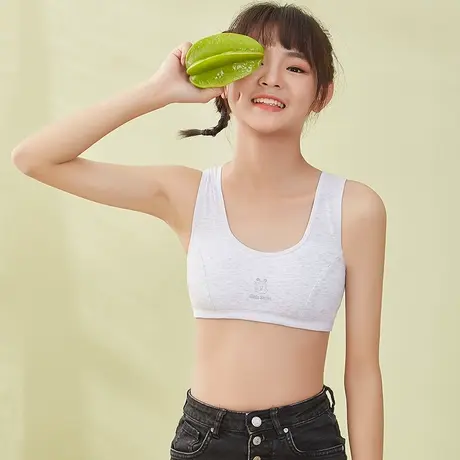 纯棉裹胸少女内衣小学生发育期初中生女童背心防走光胸衣抹胸薄款商品大图